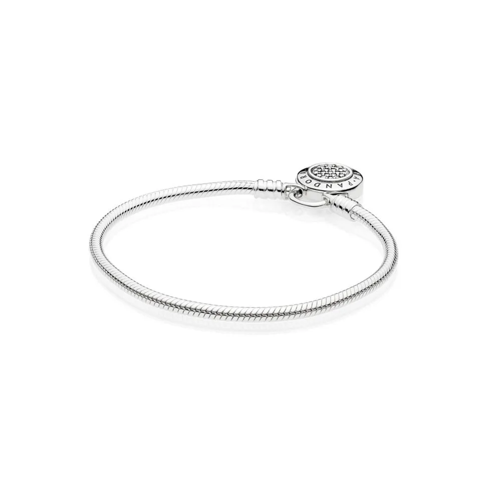 MOMENTS Smooth Bracelet with PANDORA Signature Padlock - 597092CZ