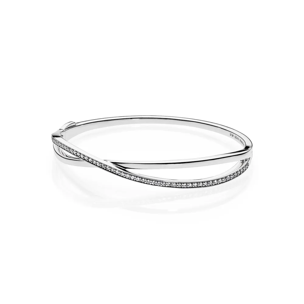 pandora entwined clear cz bangle pe000381