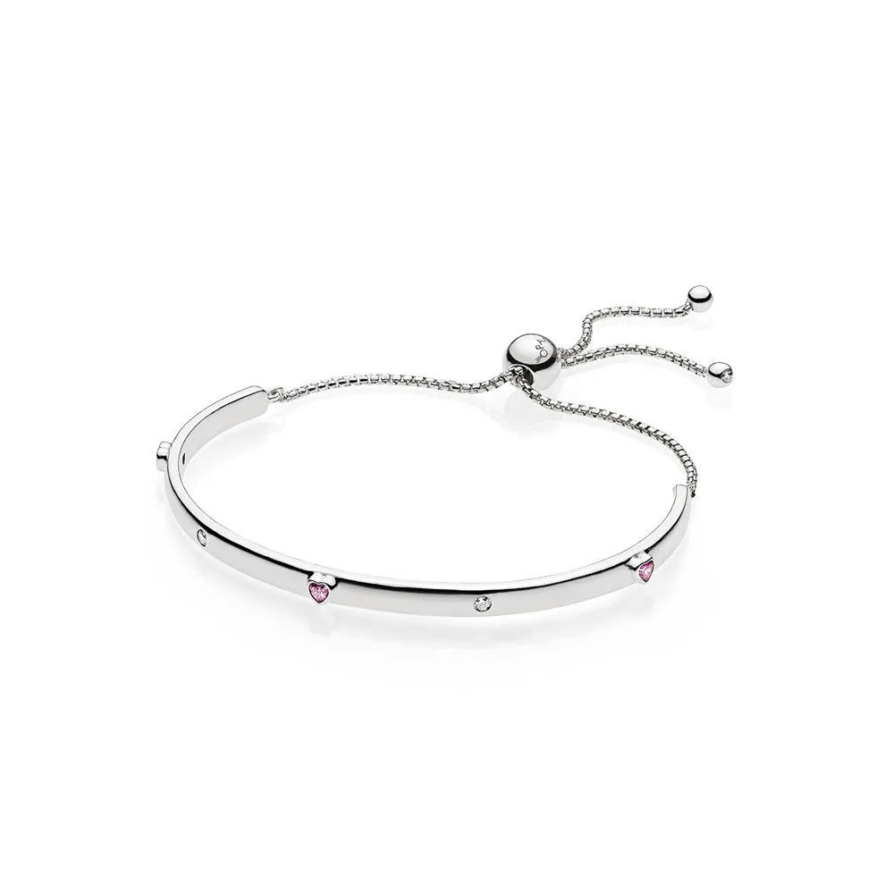 pandora explosion of love bangle fancy fuchsia pink clear cz 596585fpc