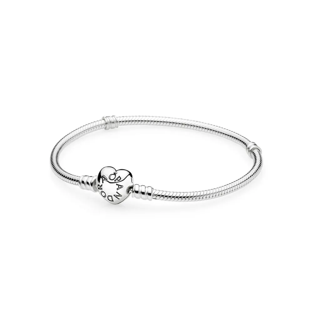 PANDORA Moments Silver Bracelet with Heart Clasp - 590719