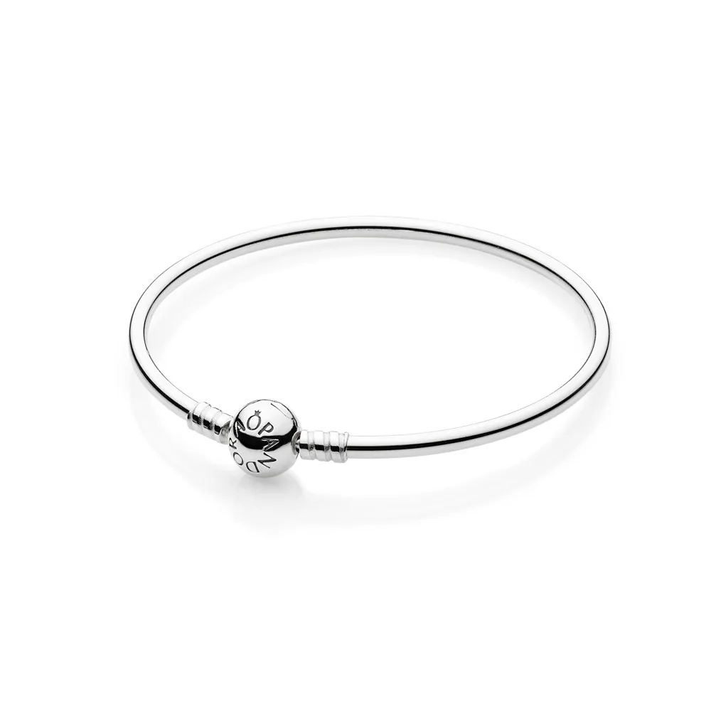 pandora moments sterling silver charm bangle 590713