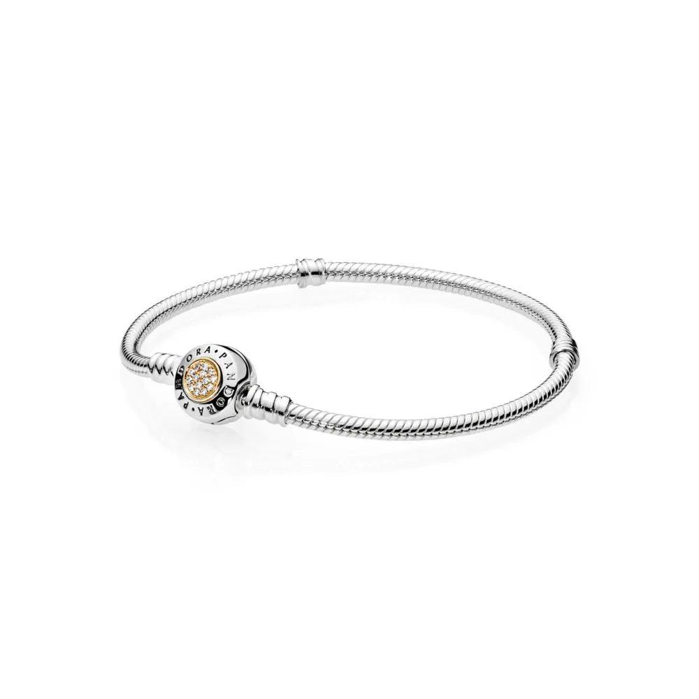 PANDORA Moments Two Tone Bracelet With Pandora Signature Clasp - 590741CZ