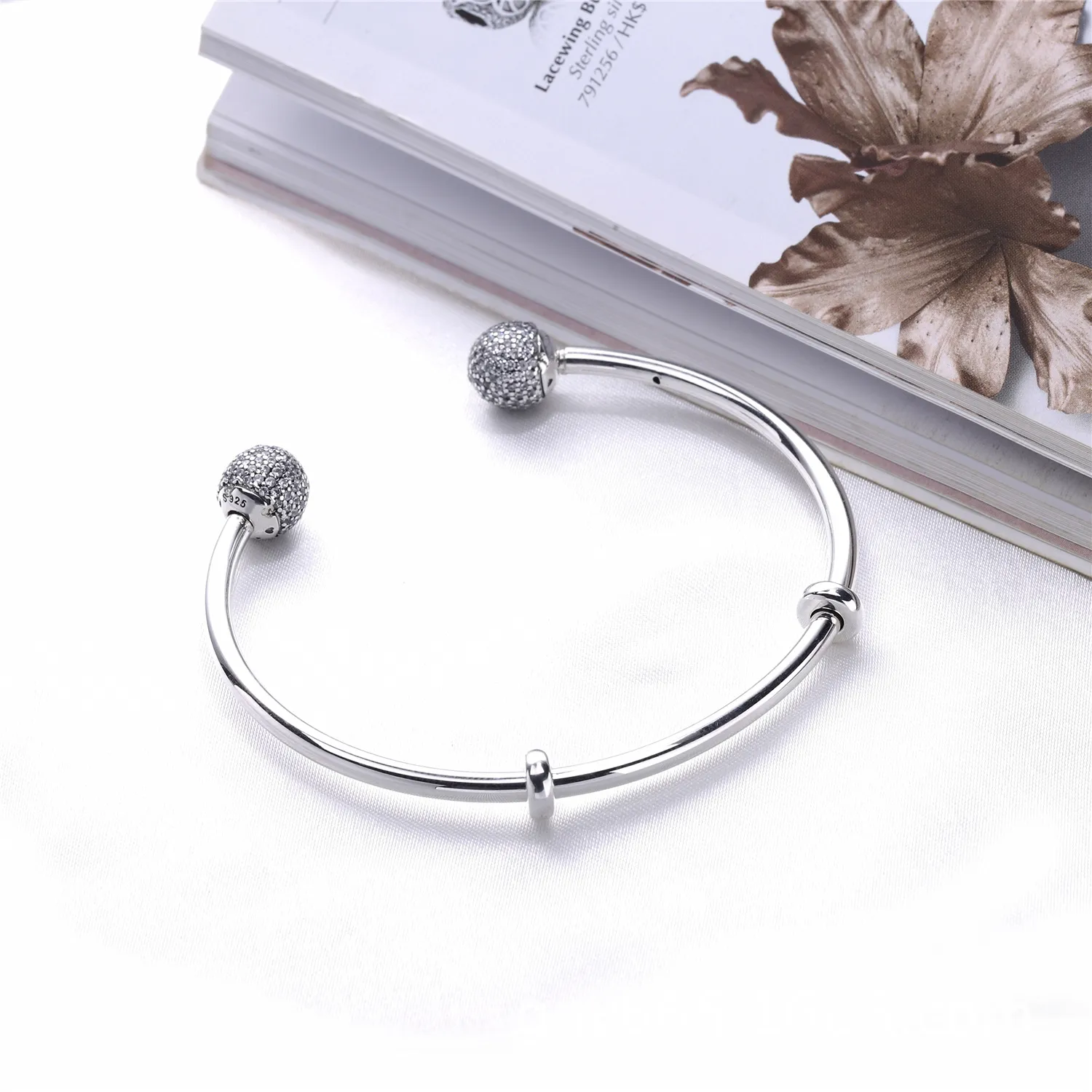 PANDORA Open Bangle, Clear CZ - 596438CZ