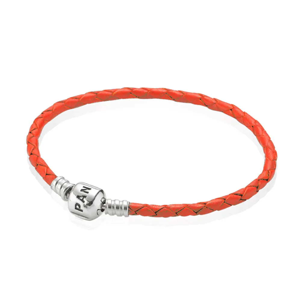 pandora orange single leather bracelet 590705crdr