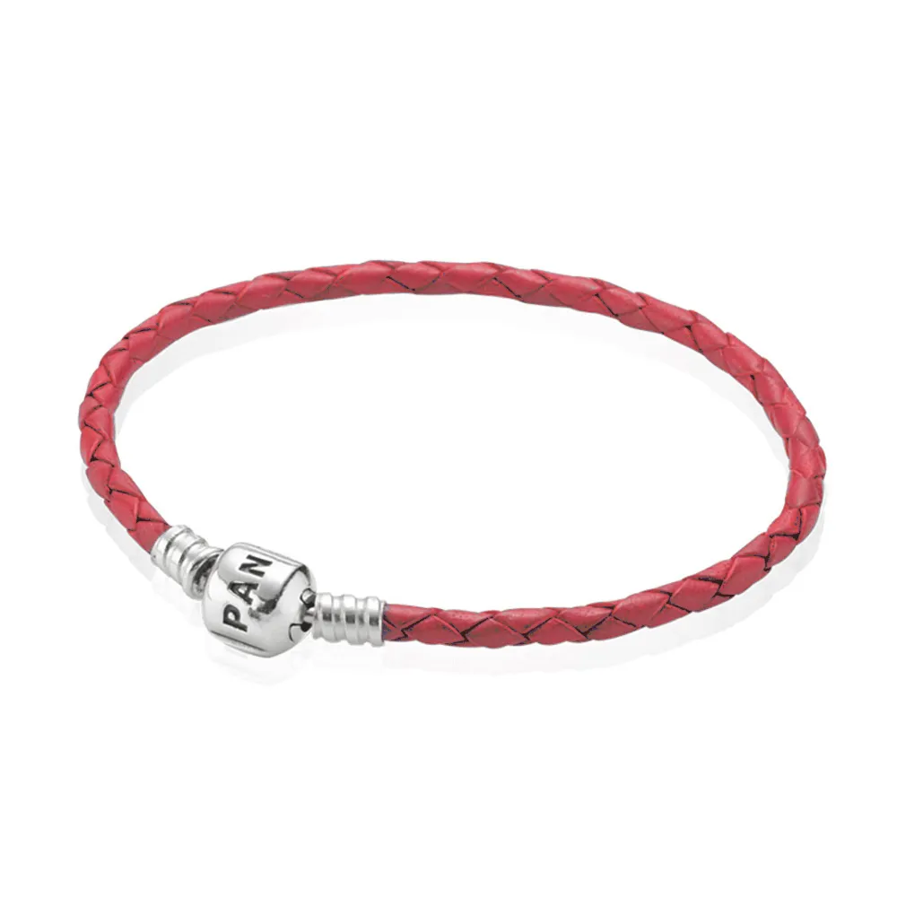 PANDORA Red Single Leather Bracelet - 590705CRD-RO