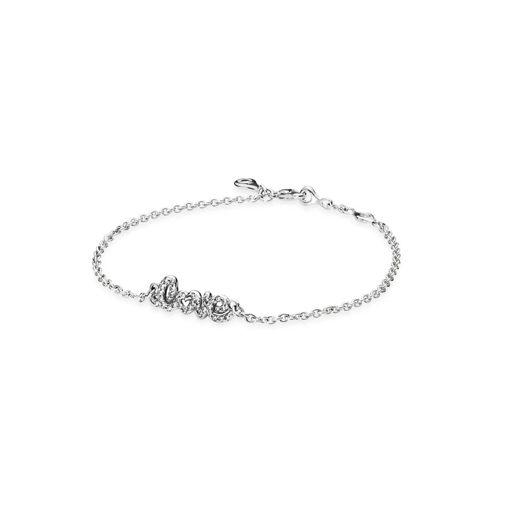 pandora signature of love bracelet clear cz 590510cz