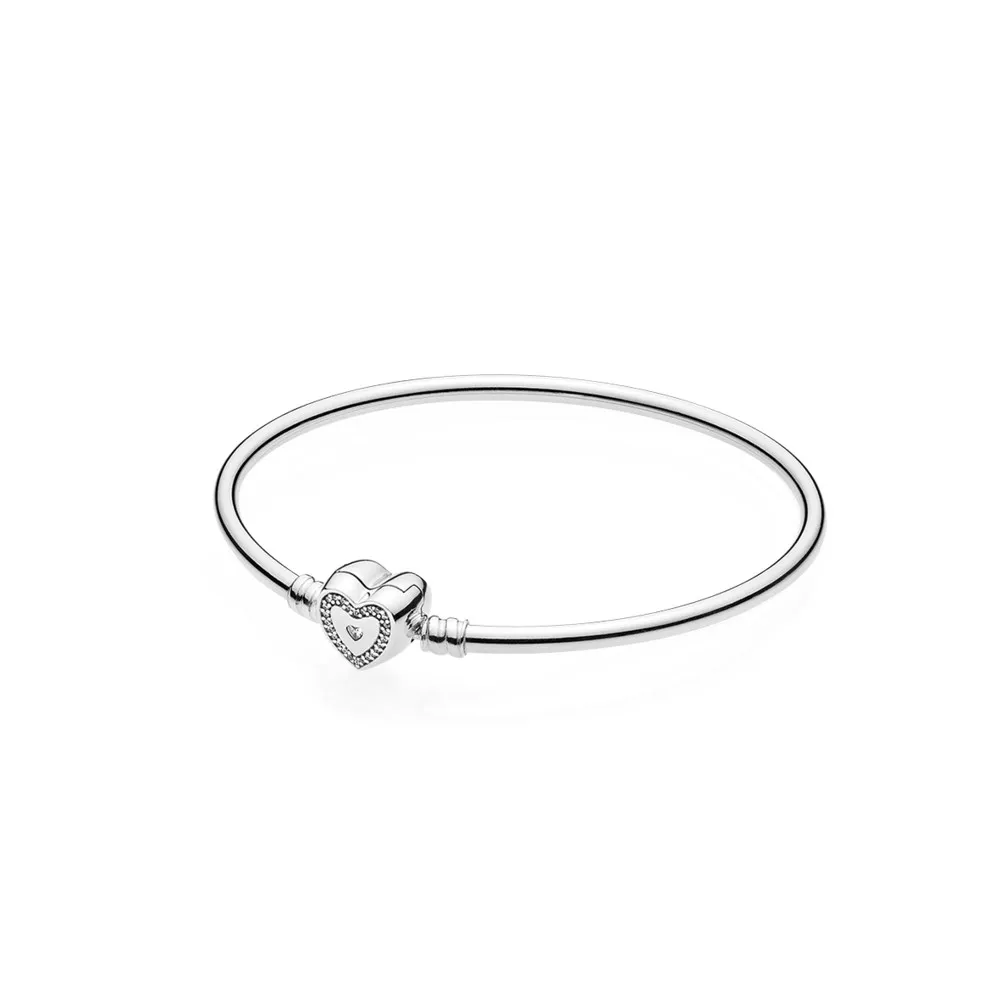 PANDORA Wishful Heart Bangle, Clear CZ - 590729CZ