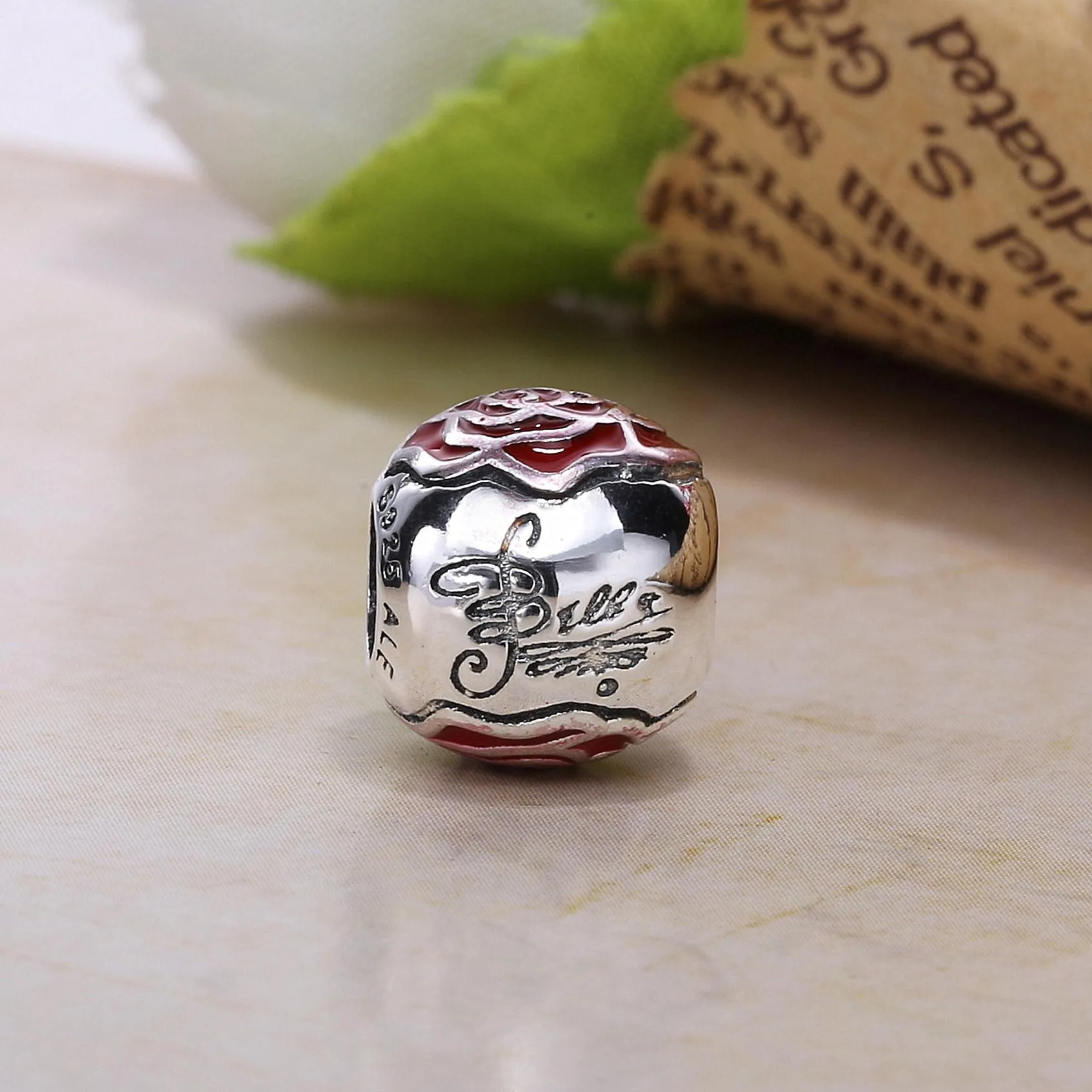 Disney, Belle's Enchanted Rose Charm - PANDORA