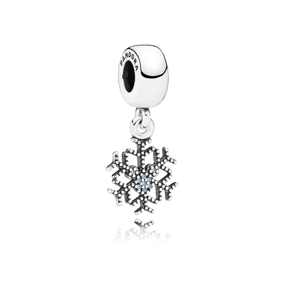 Disney, Mickey's Sparkling Snowflake Charm - PANDORA Dangle