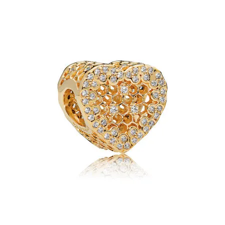 honeycomb lace charm pandora shine 767039cz