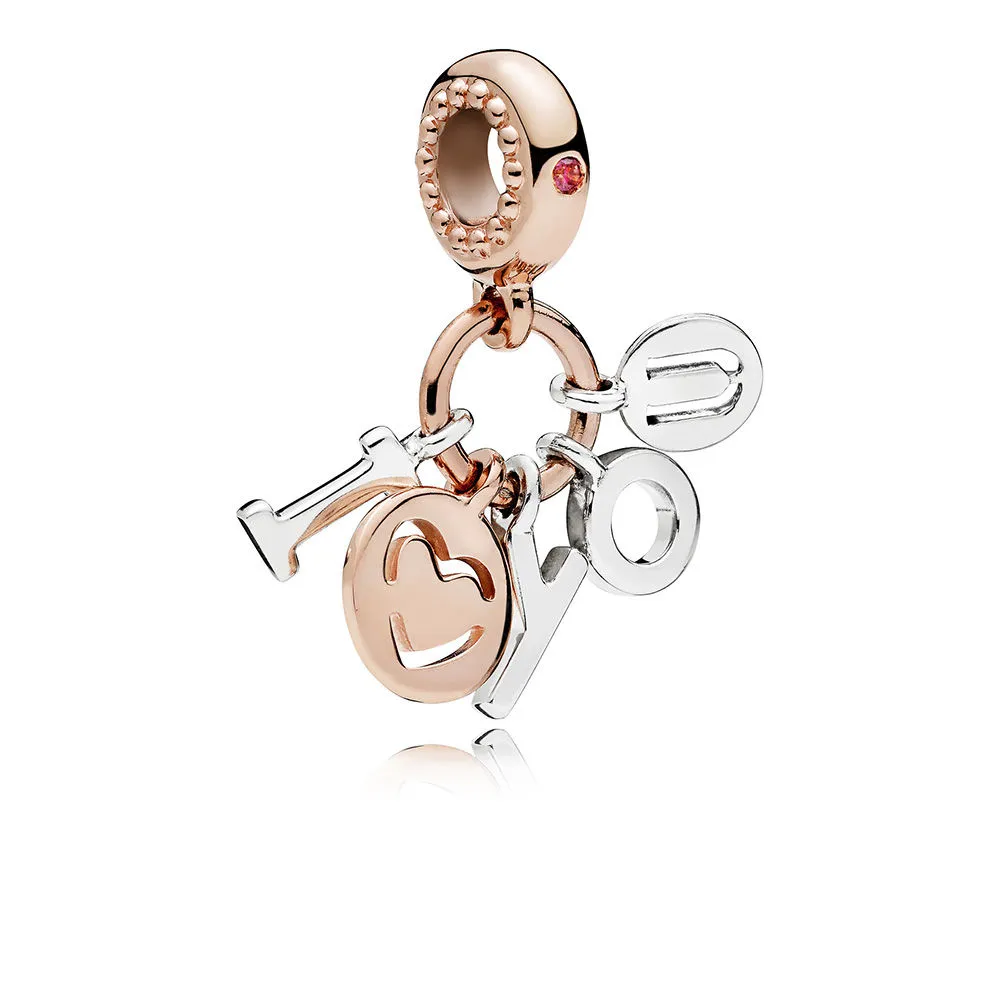 I Love You Dangle Charm, PANDORA Rose™ Red CZ - 786596CZR