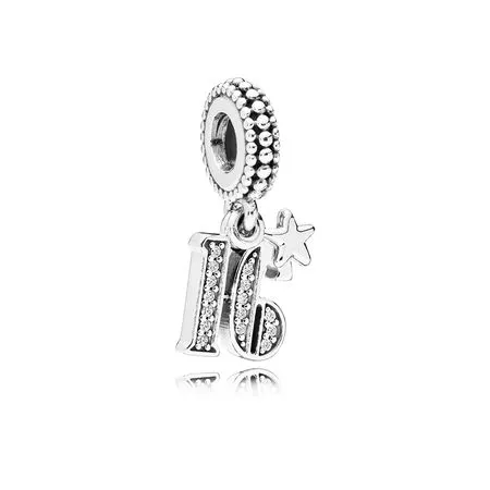 PANDORA 16 Years of Love Dangle Charm, Clear CZ - 797261CZ