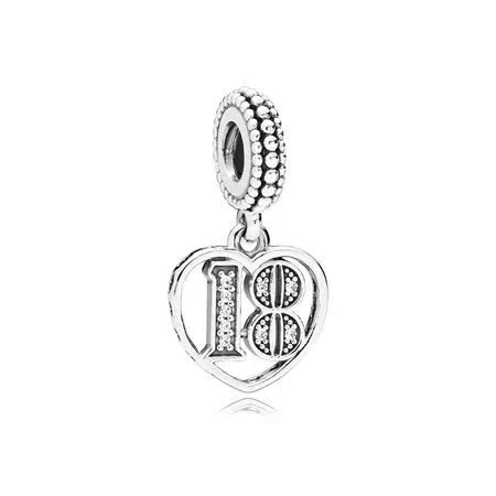 PANDORA 18 Years of Love Dangle Charm, Clear CZ - 797262CZ