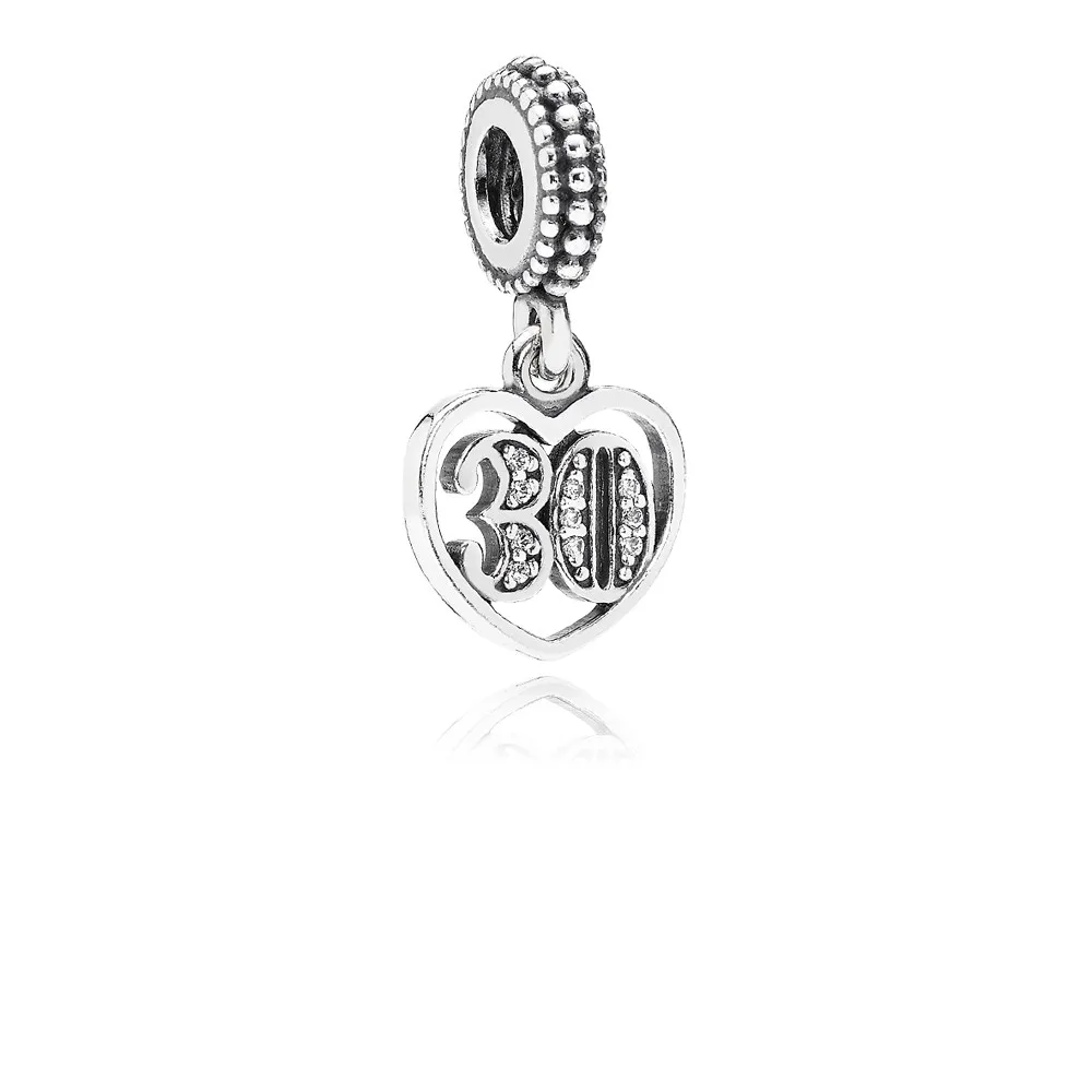 PANDORA 30 Years of Love Dangle Charm, Clear CZ - 791287CZ