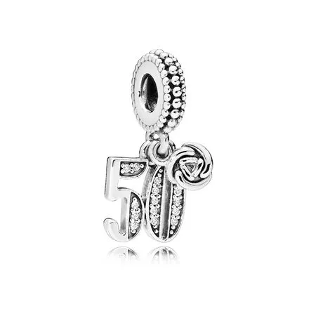 PANDORA 50 Years of Love Dangle Charm, Clear CZ - 797264CZ