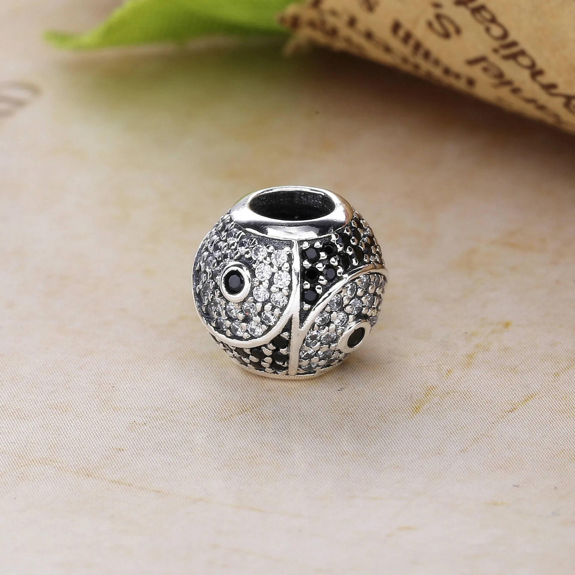 PANDORA BALANCE Charm, Clear CZ Black Crystal - 796053CZ