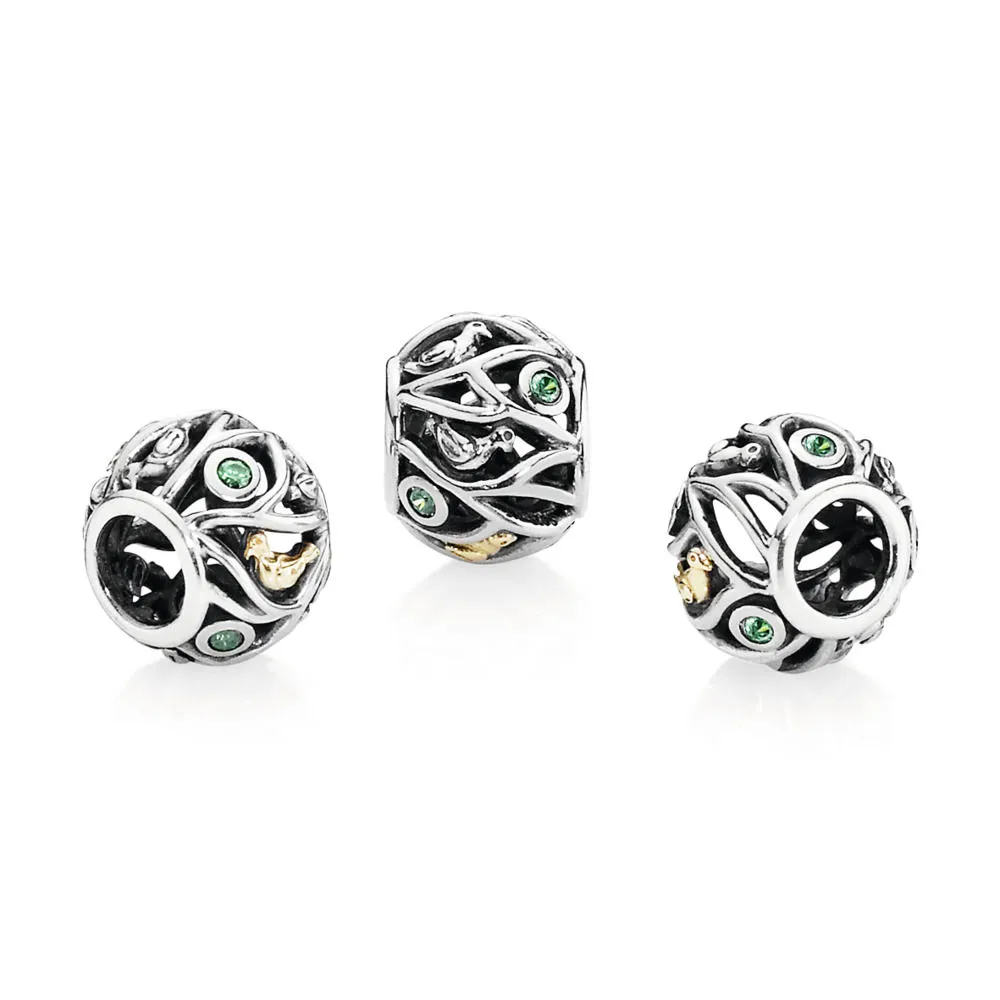 PANDORA Birds of A Feather, Dark Green Cz Charm - 791213CZN