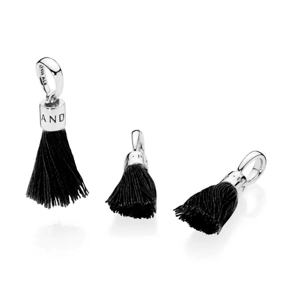 PANDORA Black Fabric Tassel Dangle Charm - 797212CBK