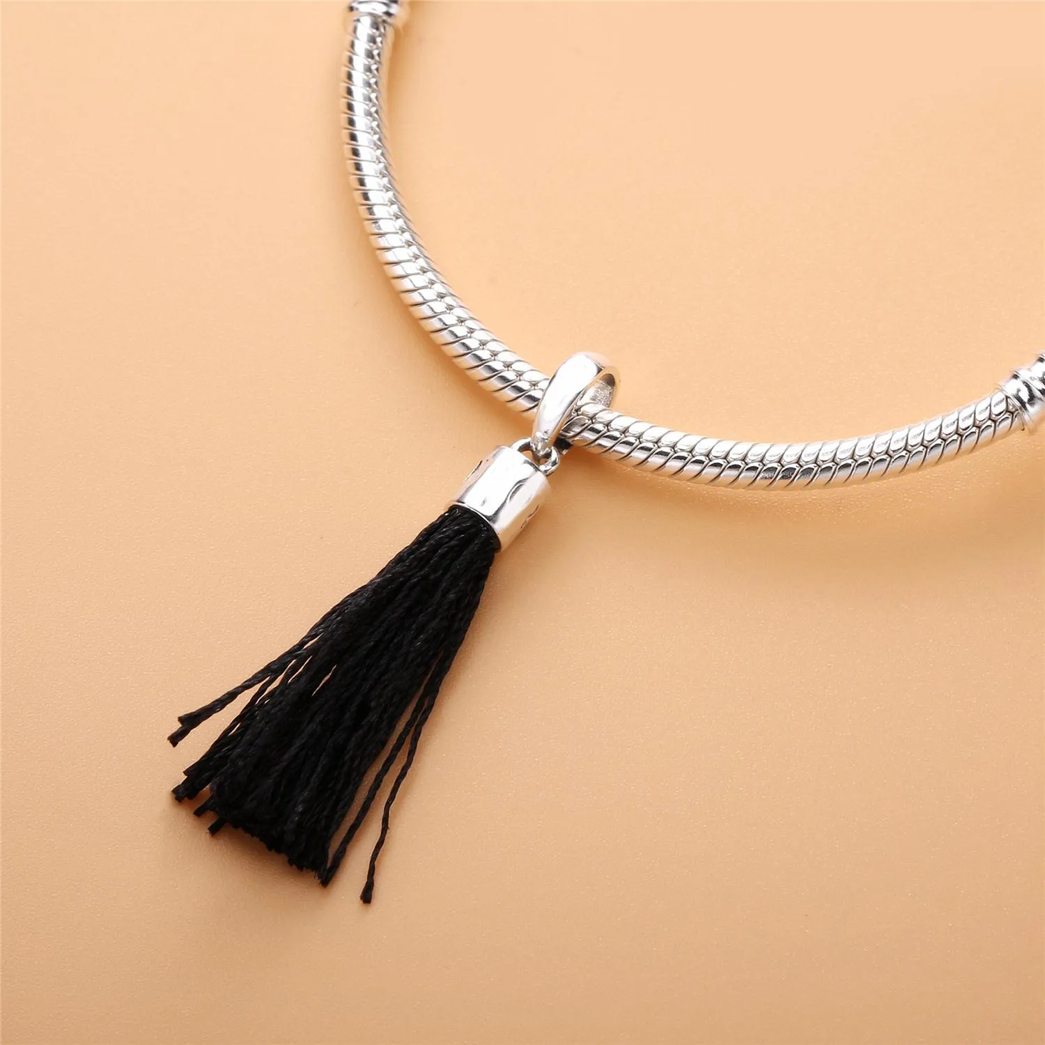 PANDORA Black Fabric Tassel Dangle Charm - 797212CBK