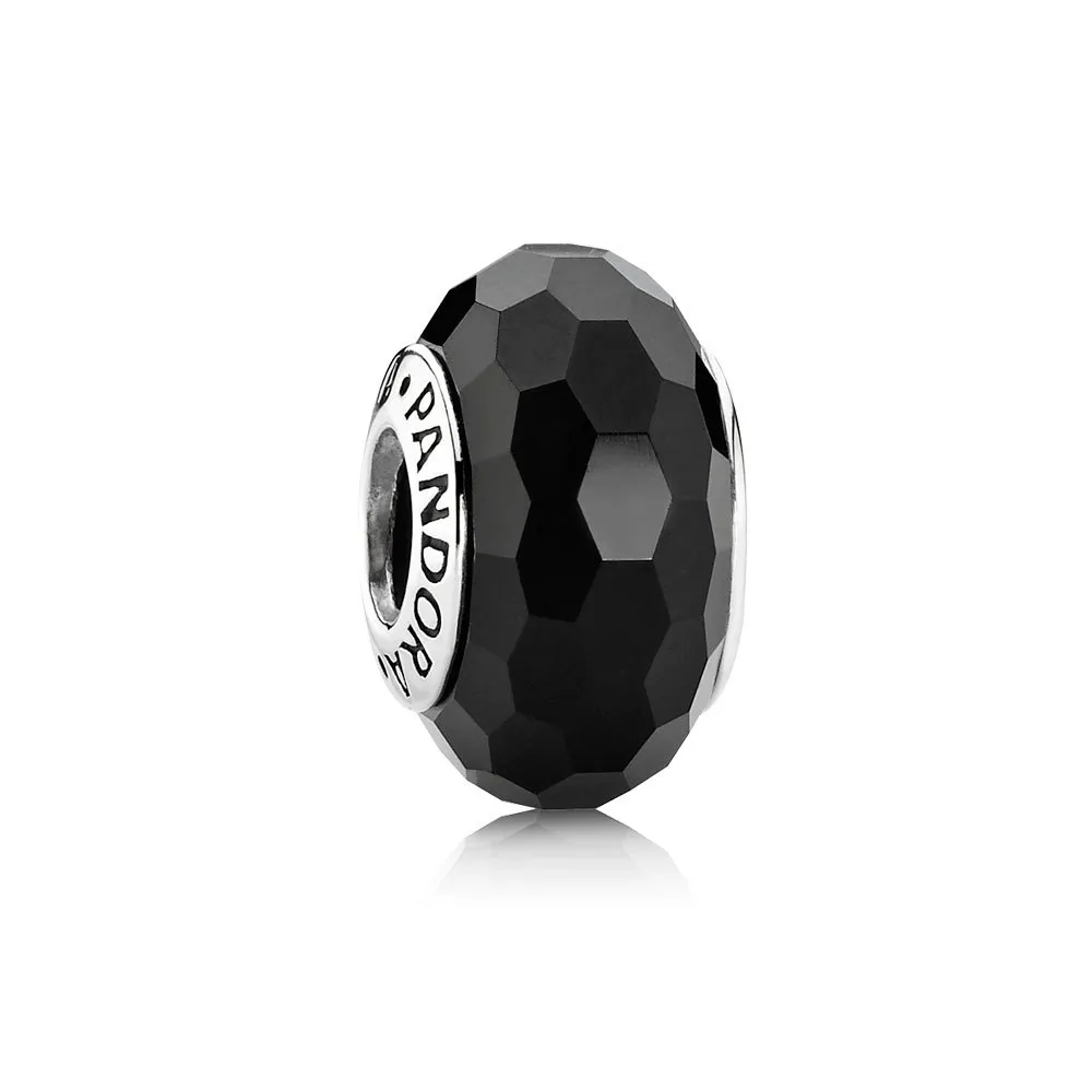 pandora black faceted murano bead 791069