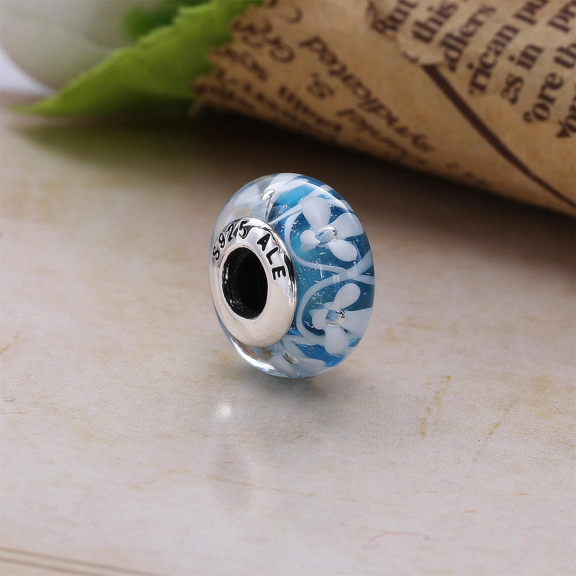 PANDORA Blue Bloom Murano Glass Charm Bead - 791666