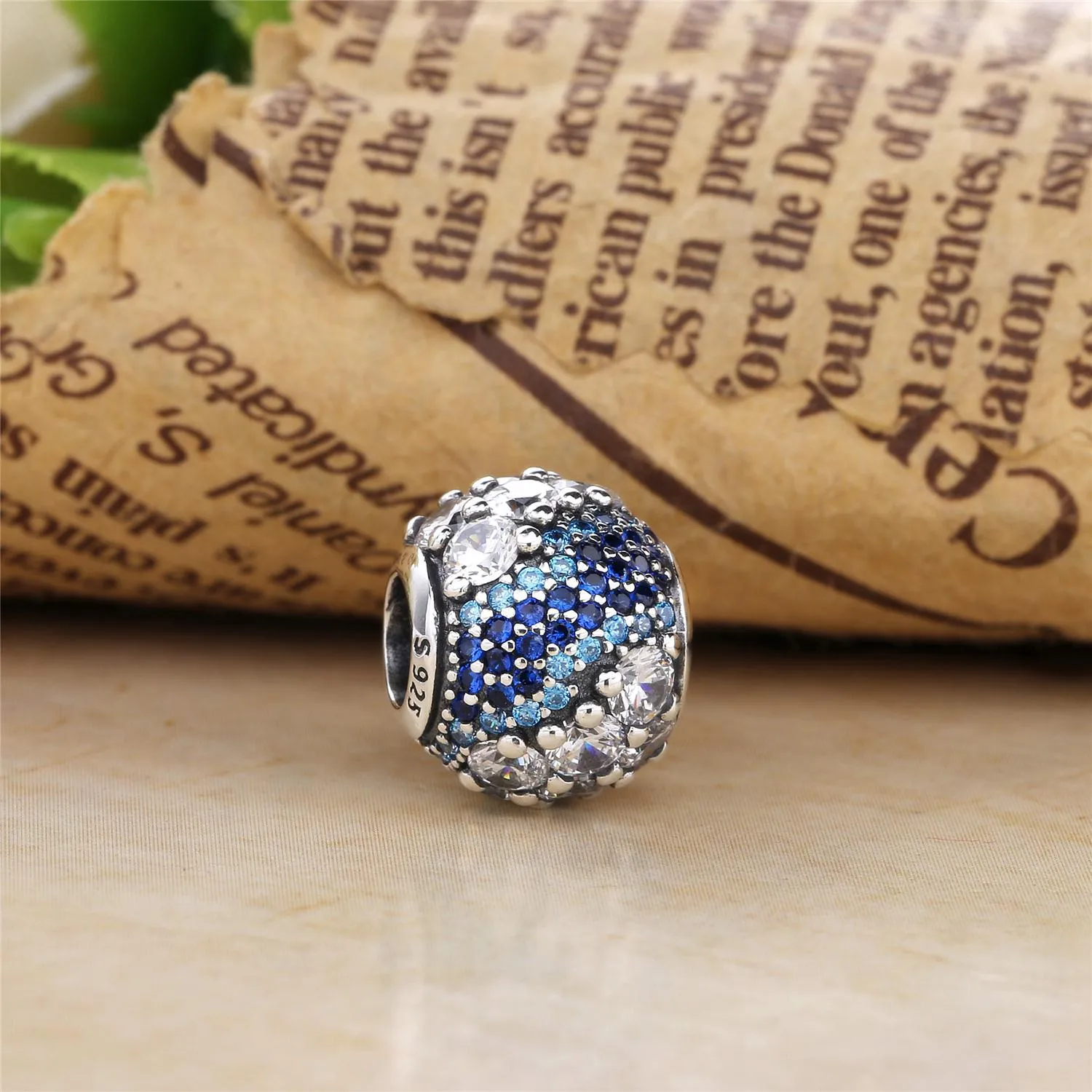 PANDORA Blue Enchanted Pavé Charm, Blue Clear CZ - 797032NABMX