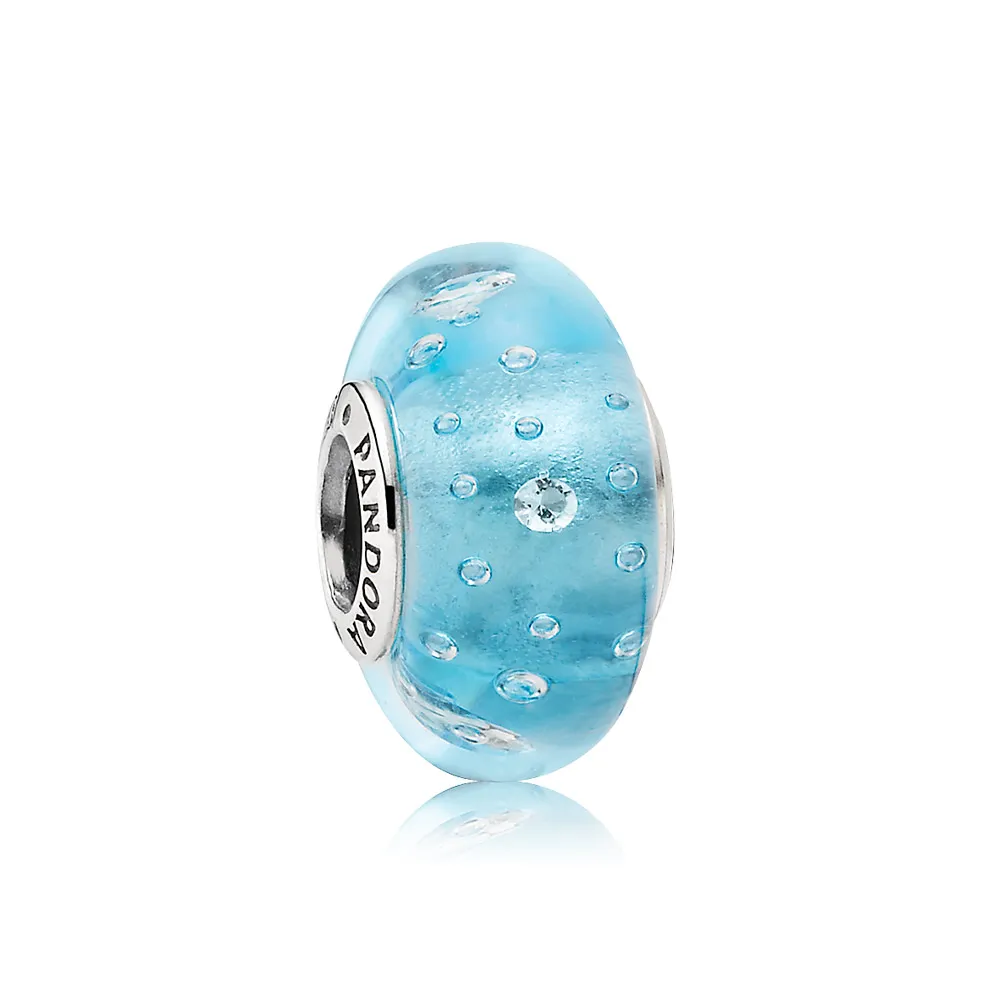 pandora blue fizzle murano bead 791618cz