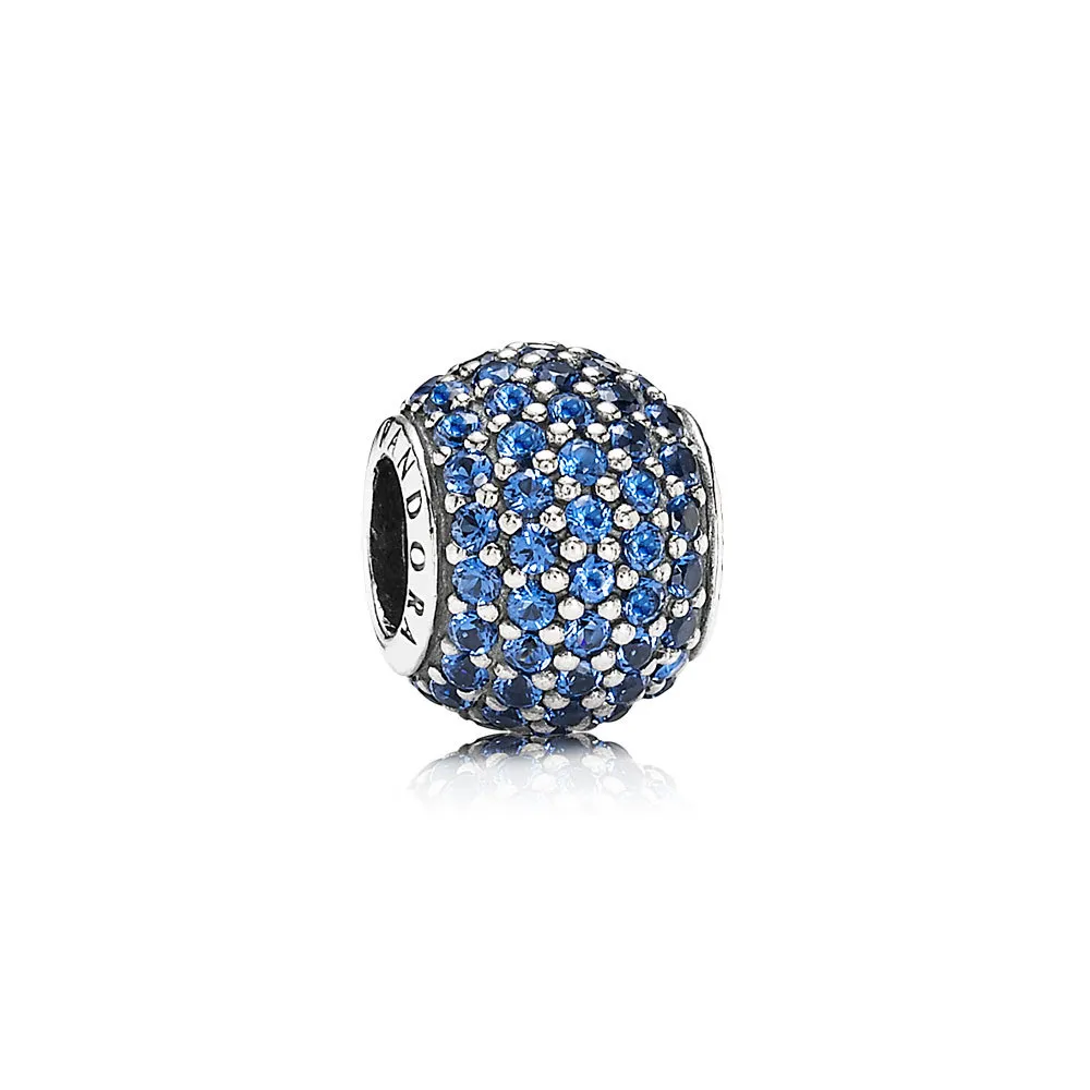 PANDORA Blue Pavé Ball Charm - 791051NCB