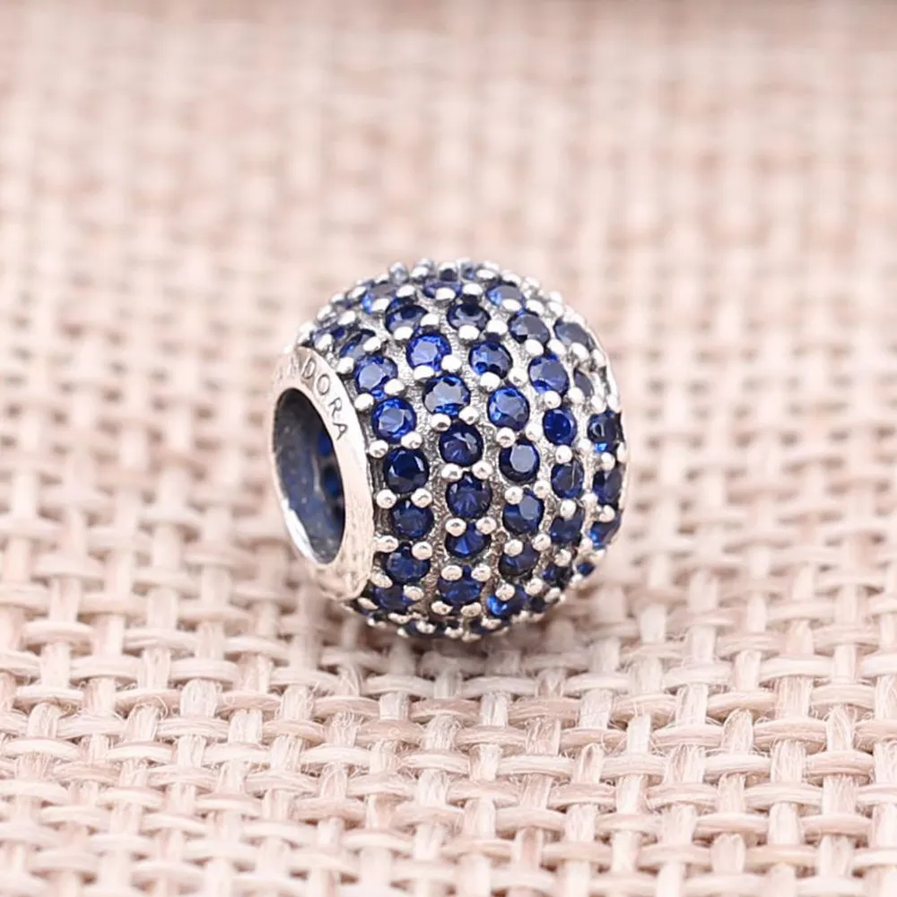 PANDORA Blue Pavé Ball Charm - 791051NCB