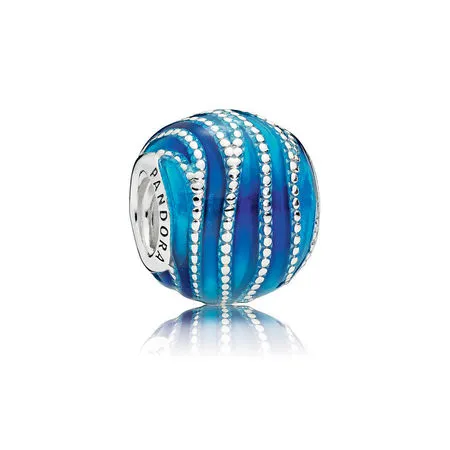 PANDORA Blue Swirls Charm, Mixed Enamel - 797012ENMX