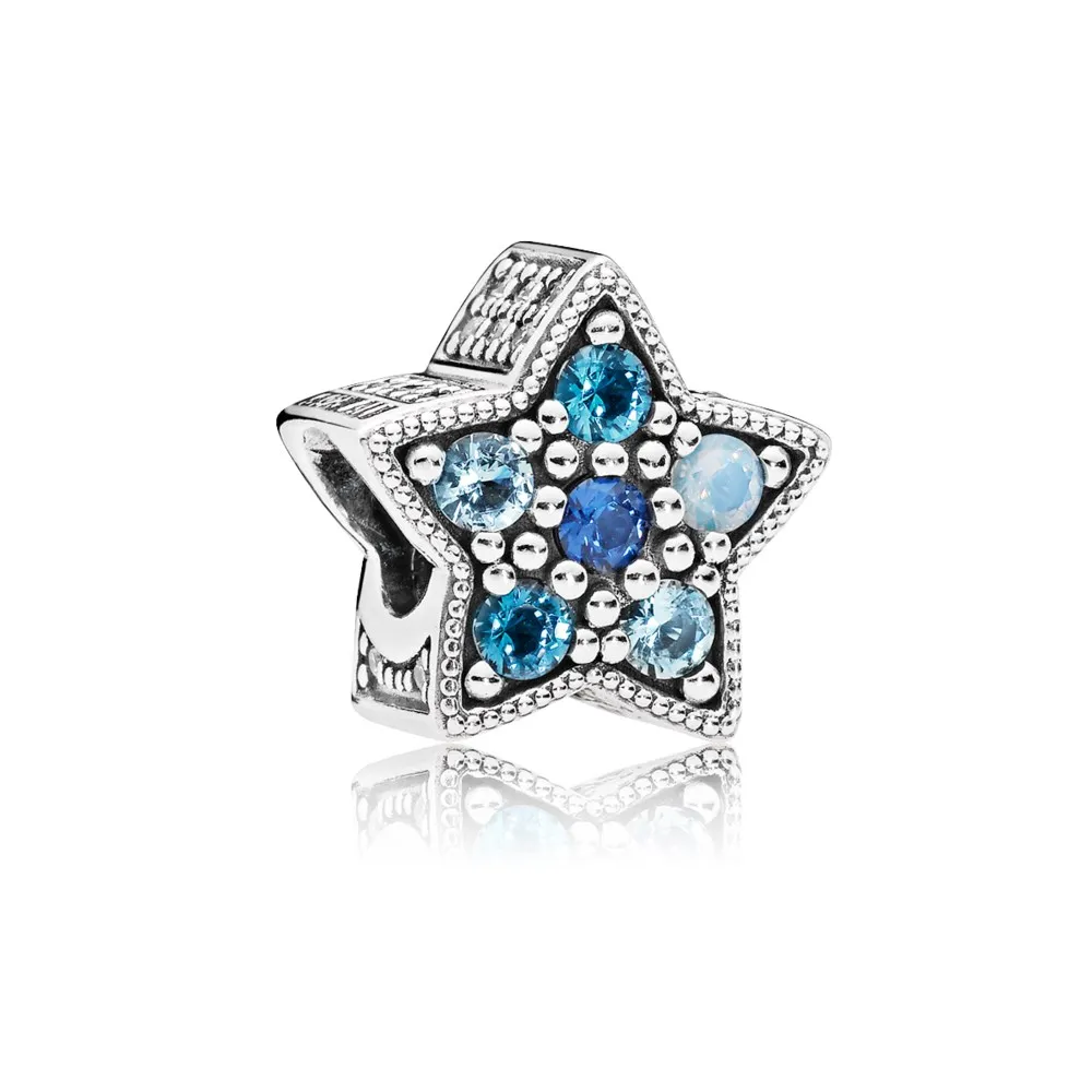 pandora bright star charm multicolored crystals 796379nsbmx