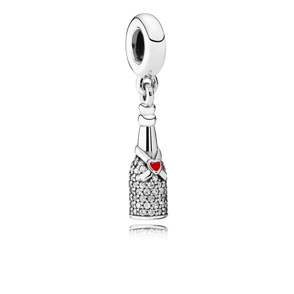 pandora celebration time red enamel clear cz dangle charm 792152cz