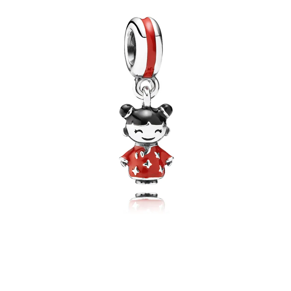 pandora chinese doll silver pendant charm 791431enmx