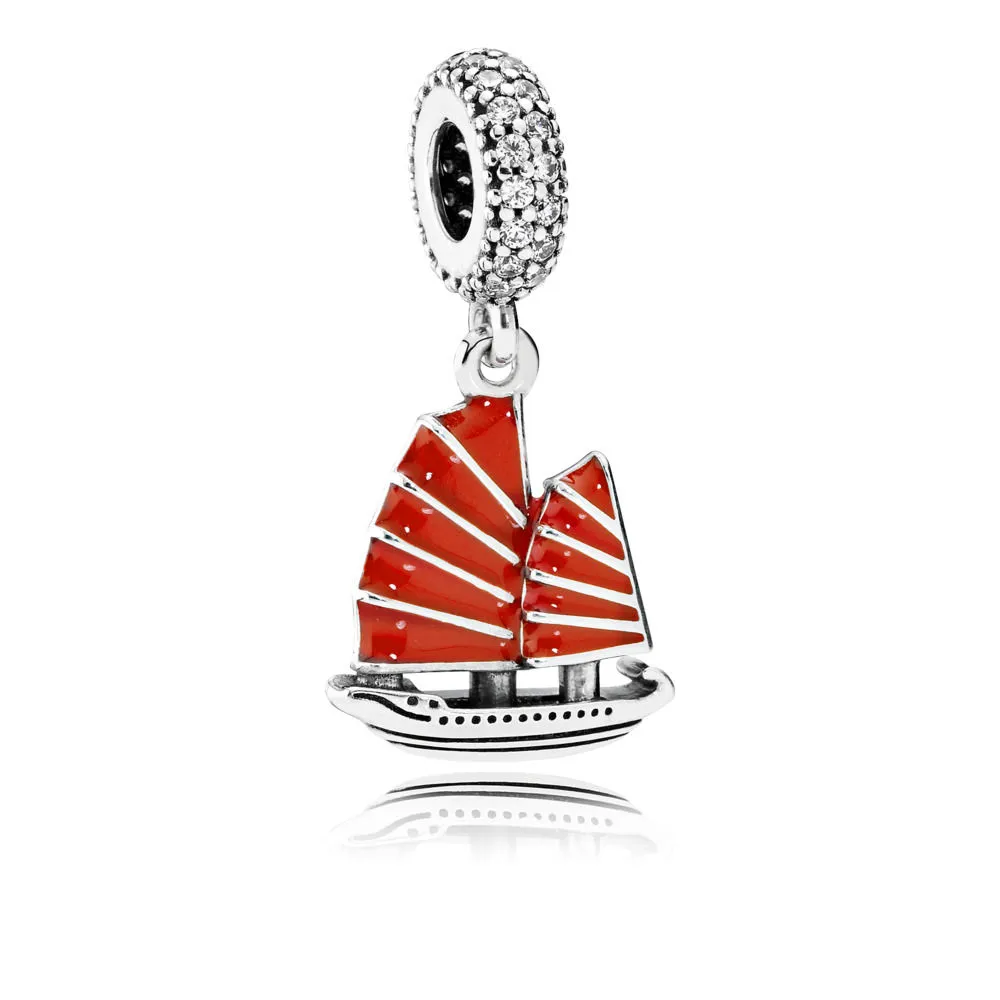 PANDORA Chinese Ship Silver Pendant Charm - 791908EN09