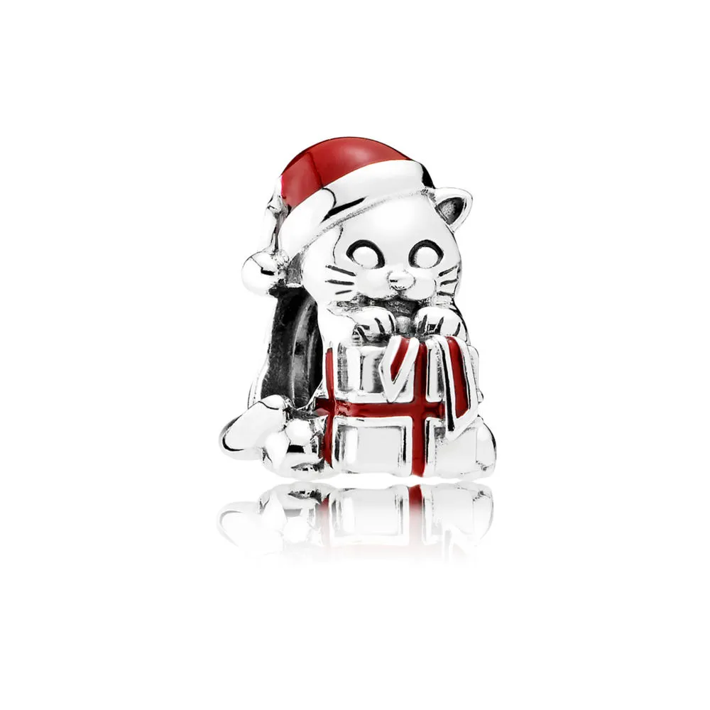 pandora christmas kitten charm 792007en39