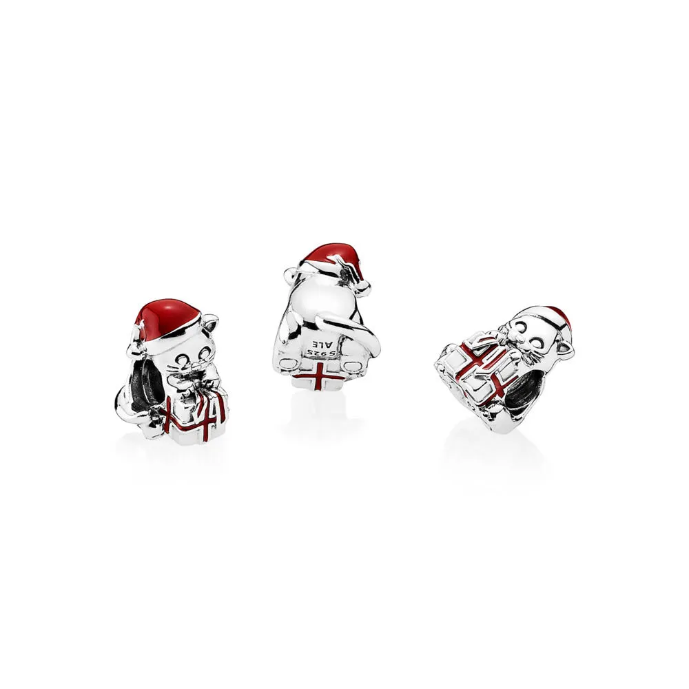 PANDORA Christmas Kitten Charm - 792007EN39