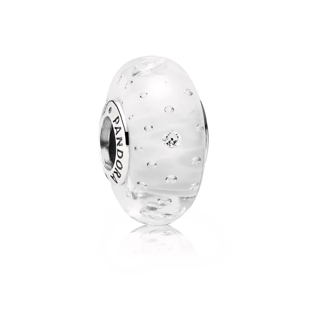 pandora clear effervescence charm murano glass clear cz 791617cz