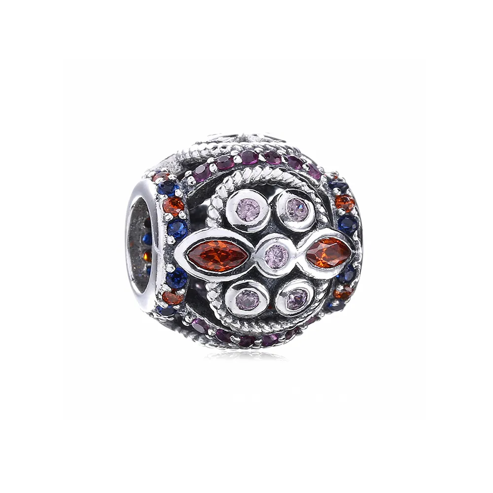 PANDORA Color Fresco Charm, Multi-Colored Crystals & Pink CZ - 756225PCZMXB