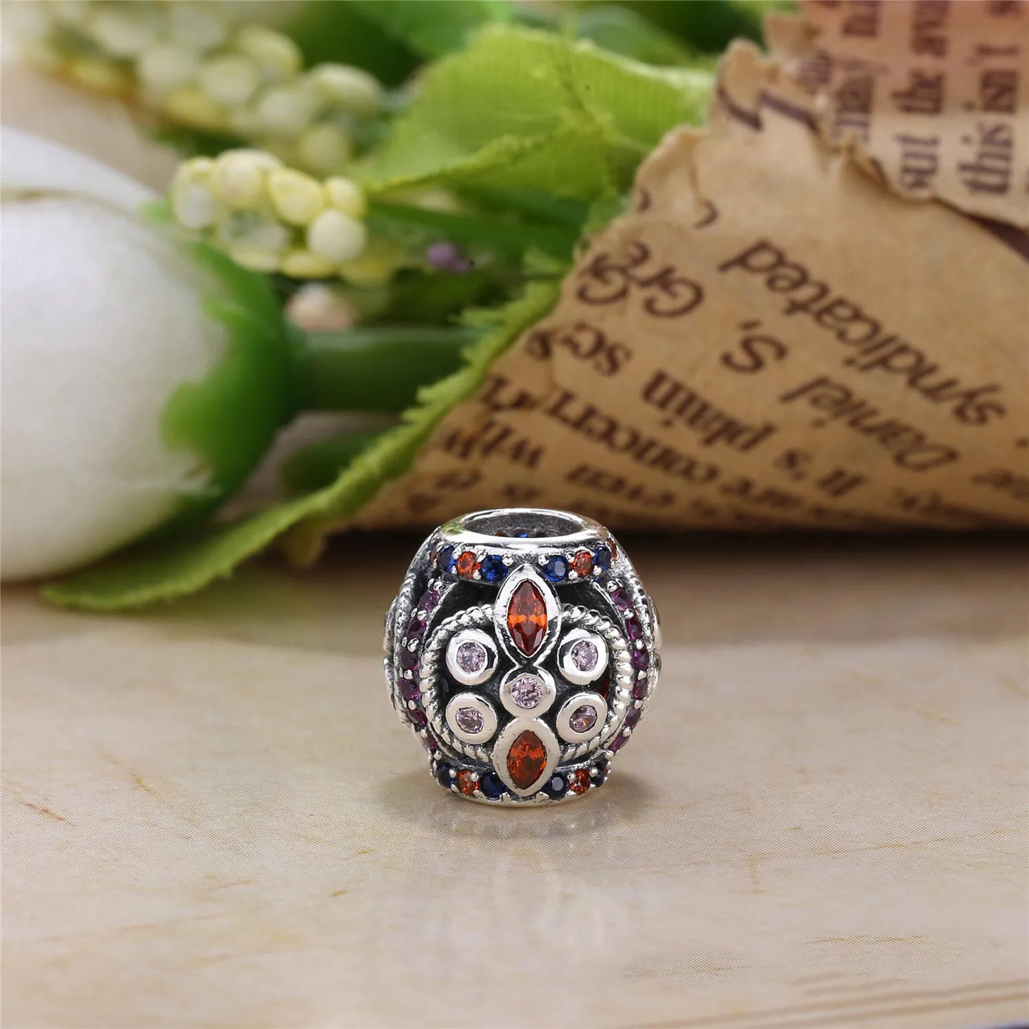 PANDORA Color Fresco Charm, Multi-Colored Crystals & Pink CZ - 756225PCZMXB