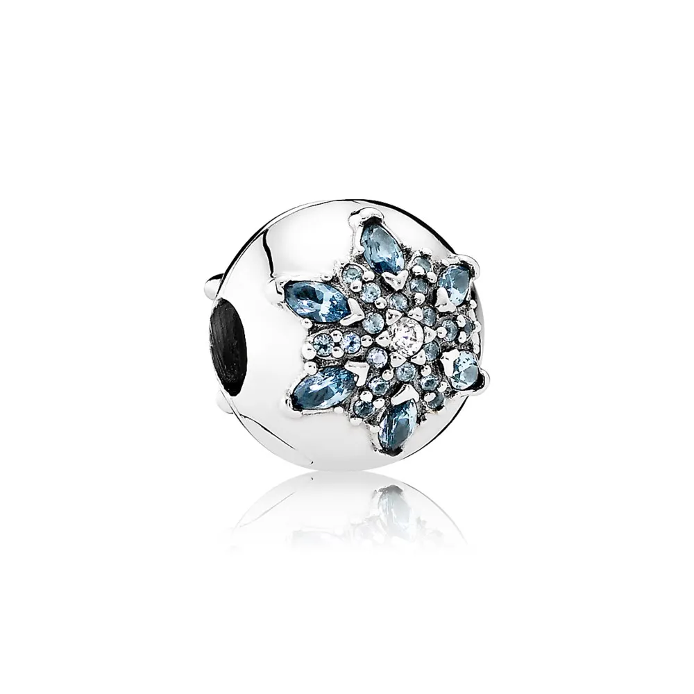 pandora crystalized snowflake clip multicolored crystal clear cz 791997nmb