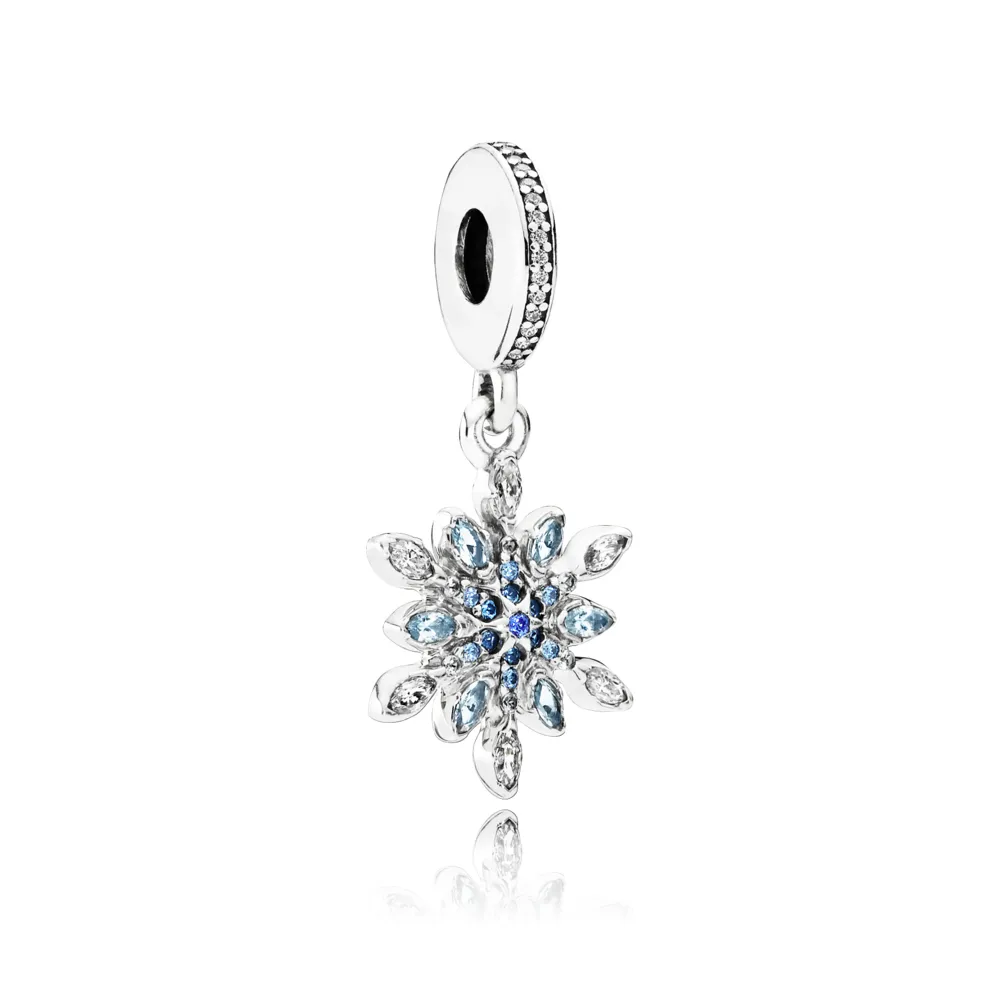 PANDORA Crystallised Snowflake Pendant Charm - 791761nblmx