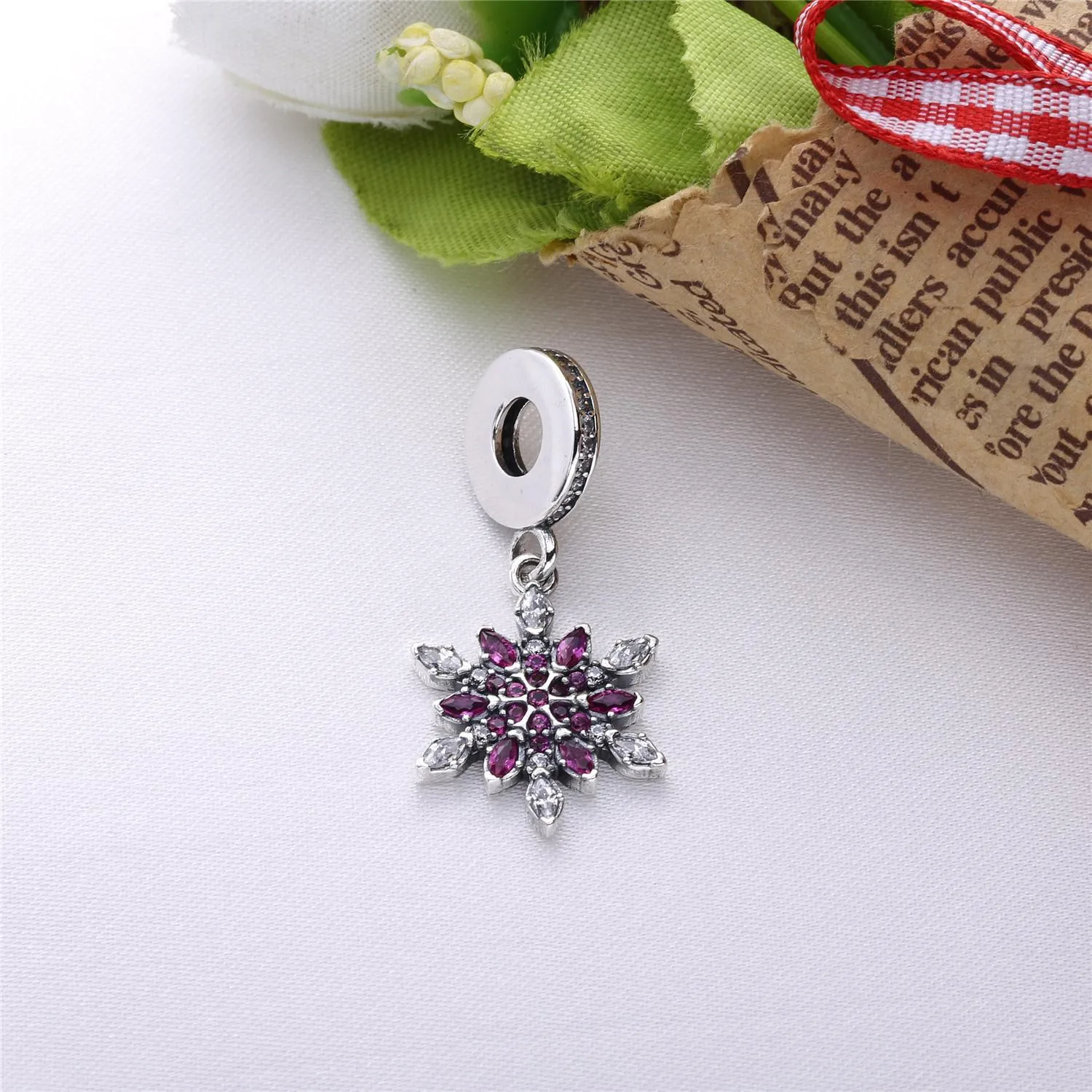 PANDORA Crystallised Snowflake Pendant Charm - 791761nblmx