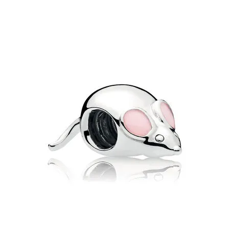 pandora cute mouse charm pink enamel 797062en160