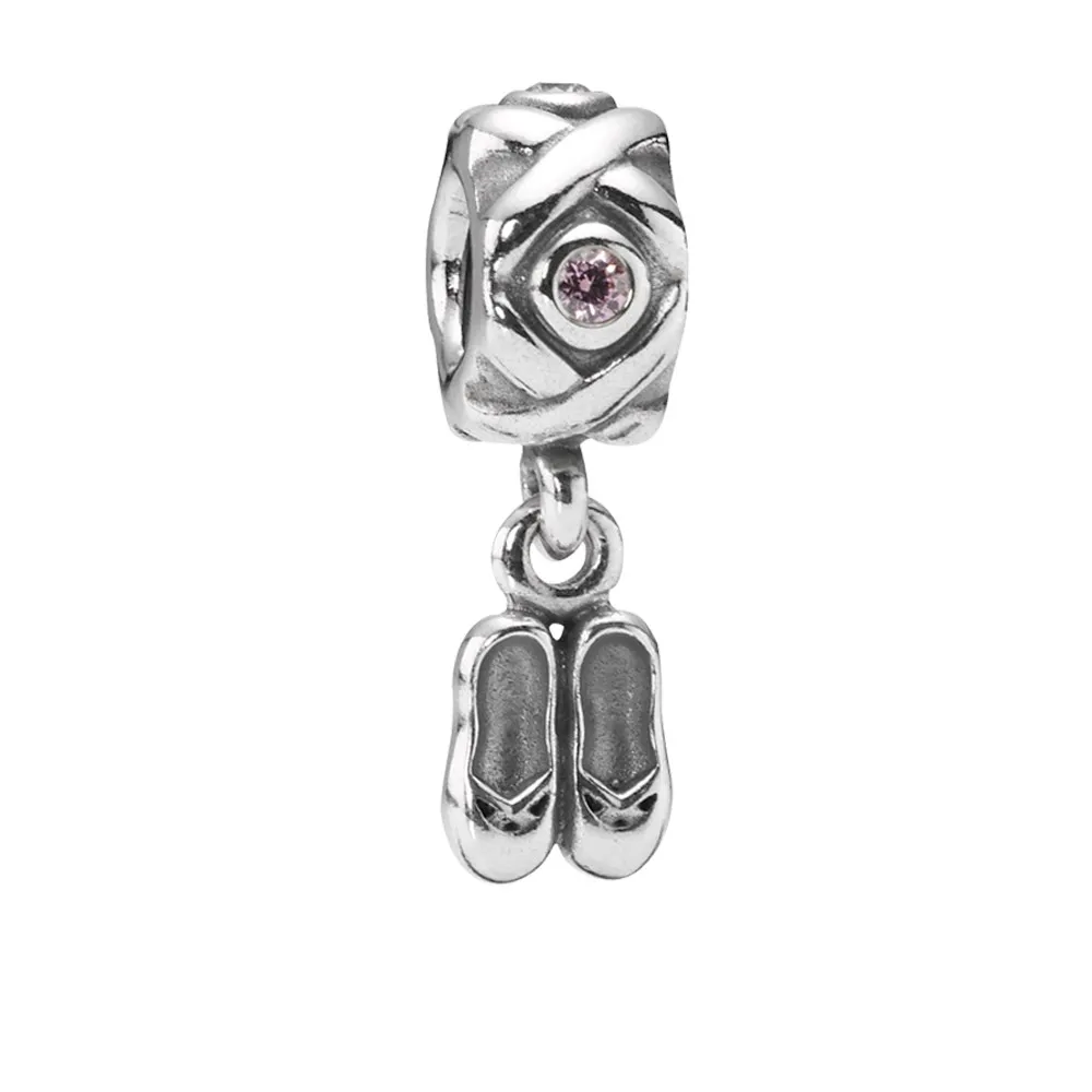 PANDORA Dancer's shoes Dangle, pink cz - 790520PCZ