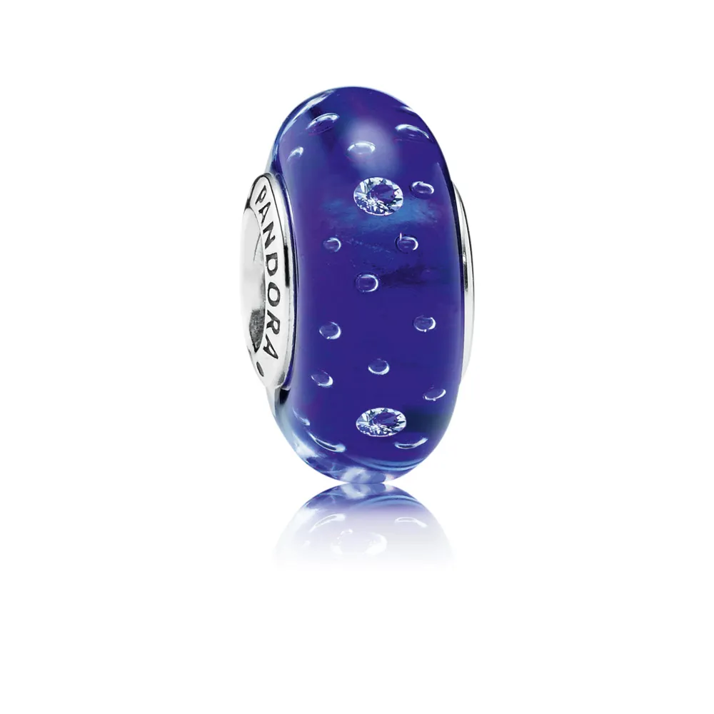 pandora dark blue effervescence clear cz bead 791630cz