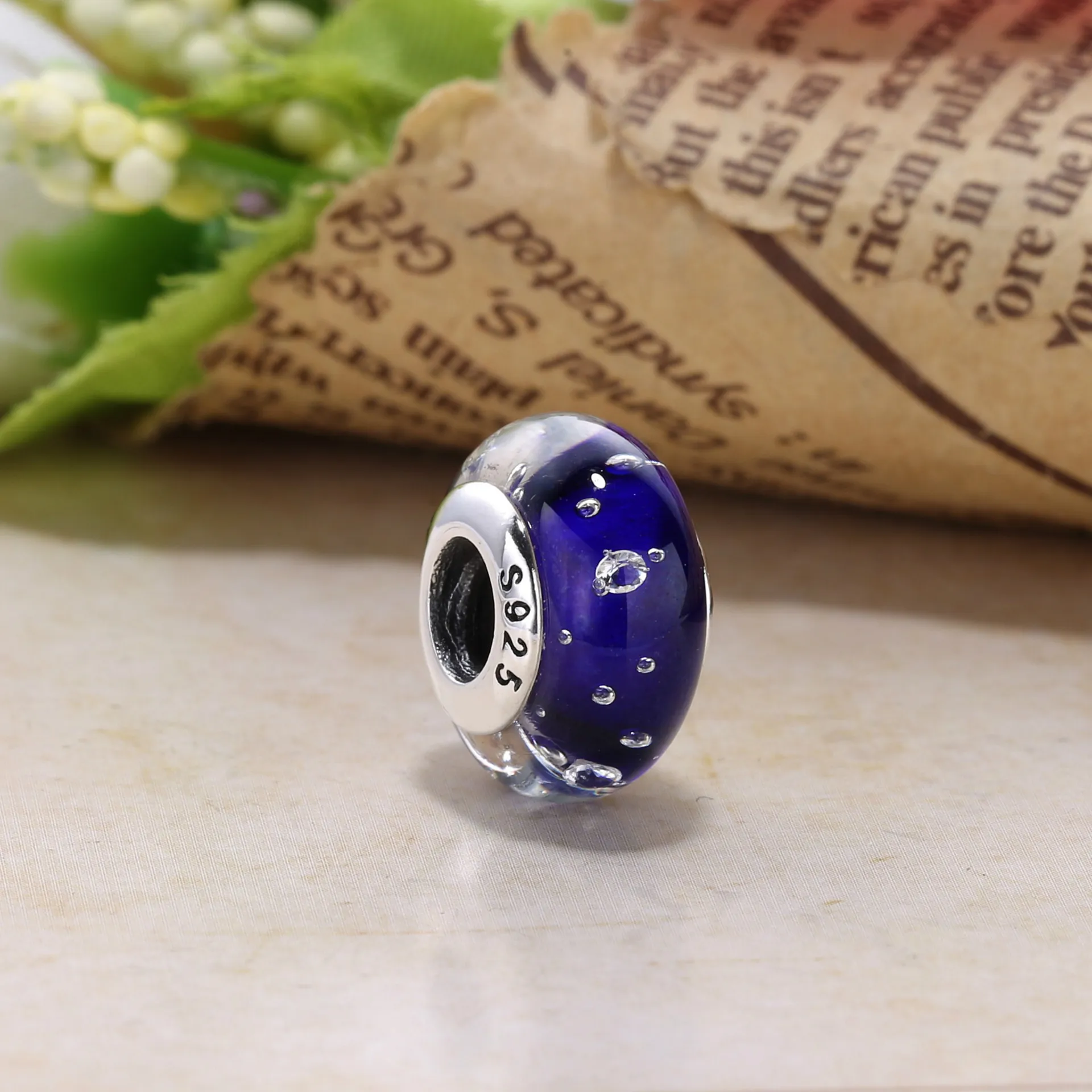 PANDORA Dark Blue Effervescence, Clear Cz Bead - 791630CZ