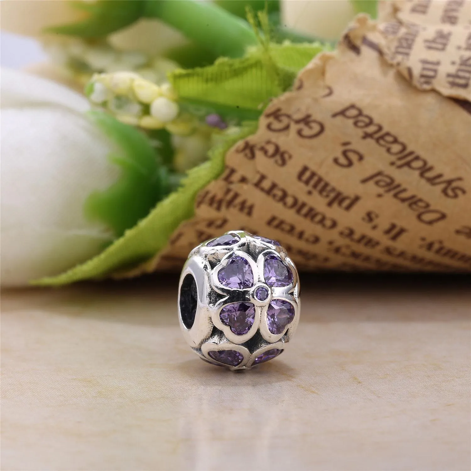 PANDORA Dark Green Clover Charm - 791496CZN