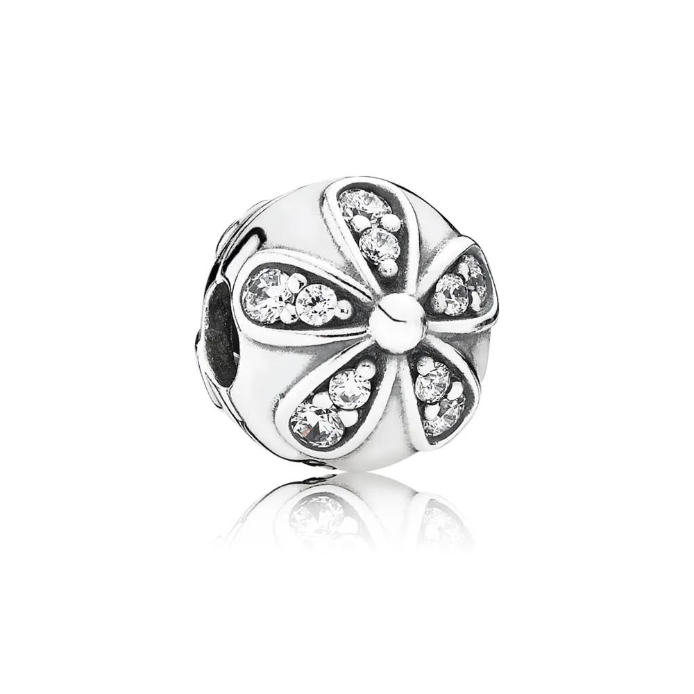 pandora dazzling daisies clip charm 791493cz