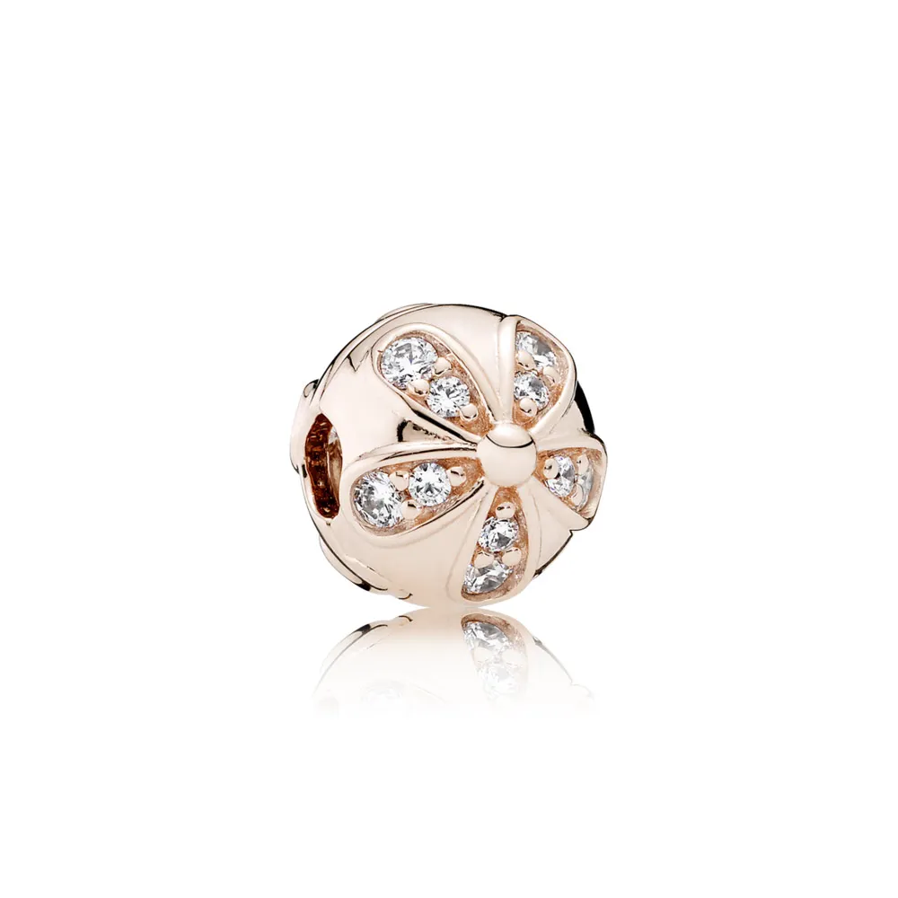 pandora dazzling daisies rose gold clip 781493cz