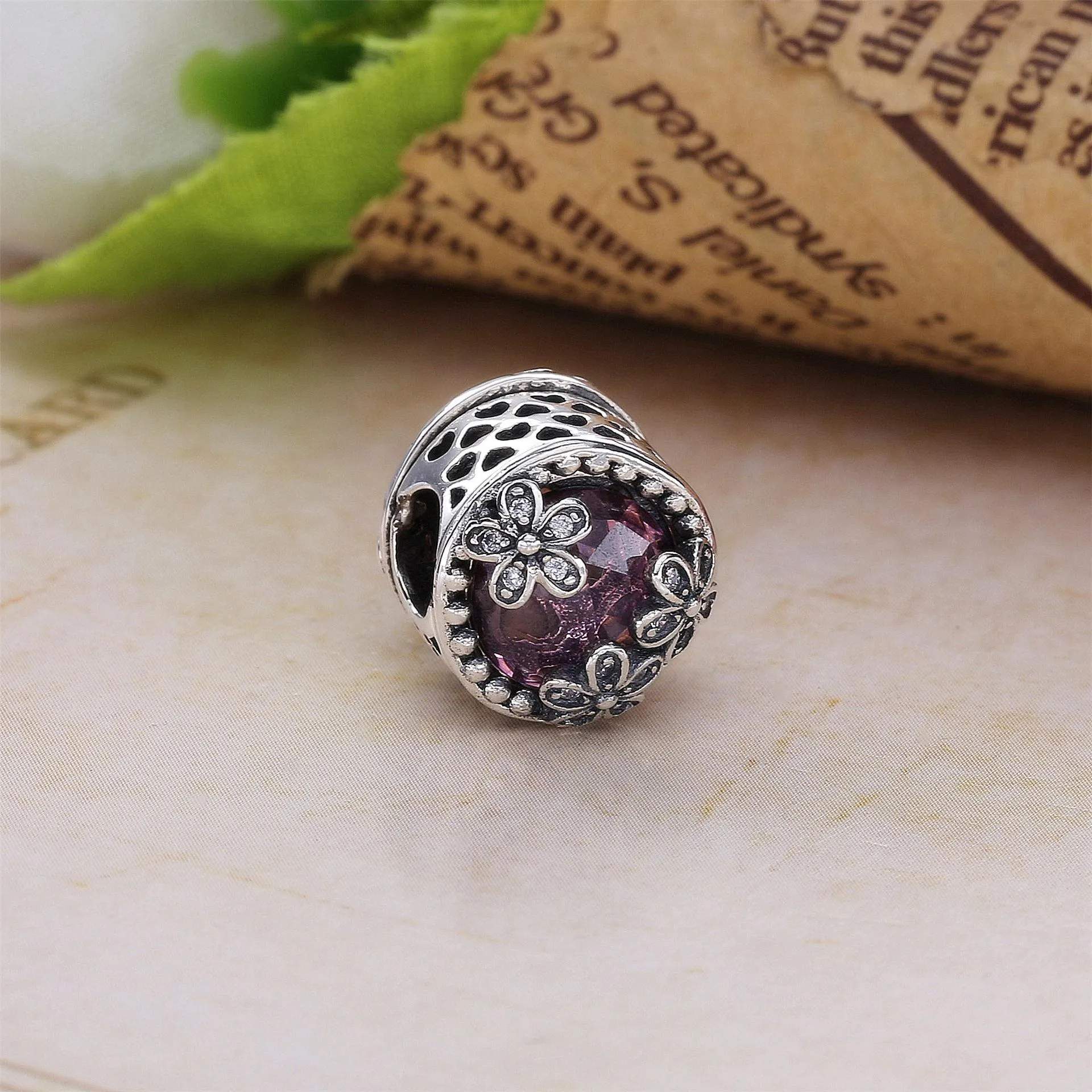 PANDORA Dazzling Daisy Meadow Pink Clear CZ Charm - 792055PCZ